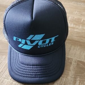 Pivot Cycles Black and Blue Trucker Hat